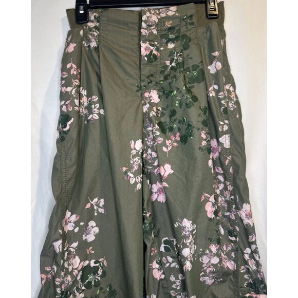 FREE PEOPLE MOVEMENT Womens Mesmerize Me Green Pink Floral Printed Pants Cargo S - Picture 2 of 16